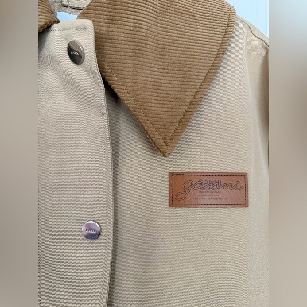 GANNI Camel Twill Midi Jacket - Picture 5 of 12